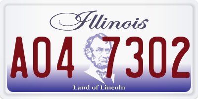 IL license plate A047302