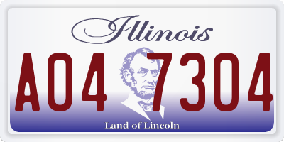 IL license plate A047304