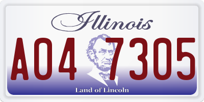 IL license plate A047305