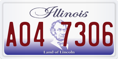 IL license plate A047306