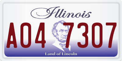 IL license plate A047307