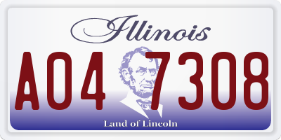 IL license plate A047308