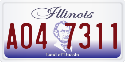 IL license plate A047311