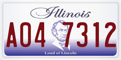 IL license plate A047312