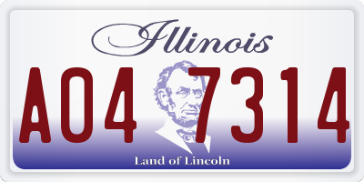 IL license plate A047314