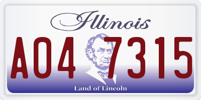 IL license plate A047315