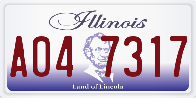 IL license plate A047317