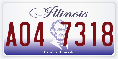 IL license plate A047318