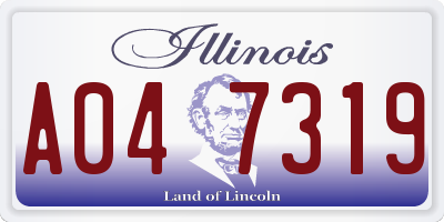 IL license plate A047319