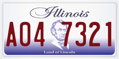 IL license plate A047321