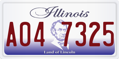 IL license plate A047325