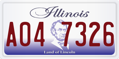IL license plate A047326