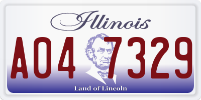 IL license plate A047329