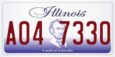 IL license plate A047330