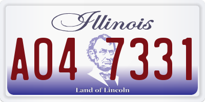 IL license plate A047331