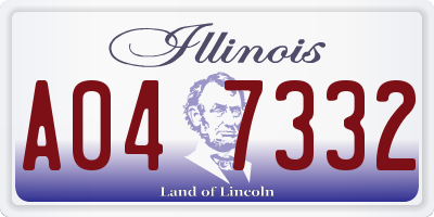 IL license plate A047332