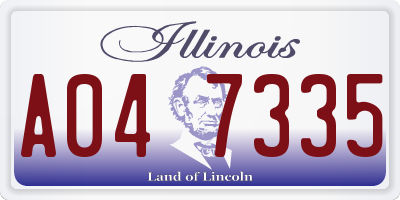 IL license plate A047335