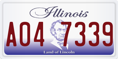 IL license plate A047339