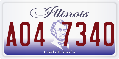 IL license plate A047340