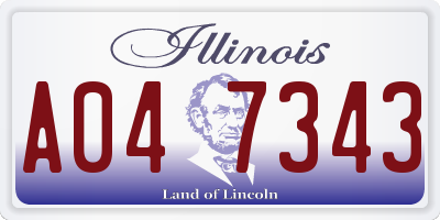 IL license plate A047343