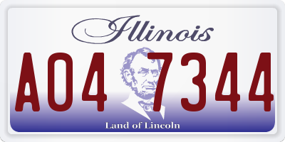 IL license plate A047344