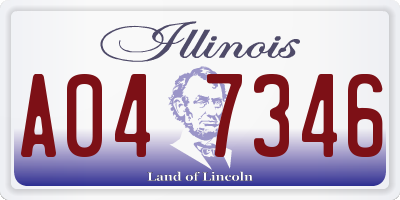 IL license plate A047346