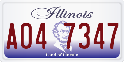 IL license plate A047347