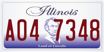 IL license plate A047348