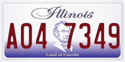 IL license plate A047349
