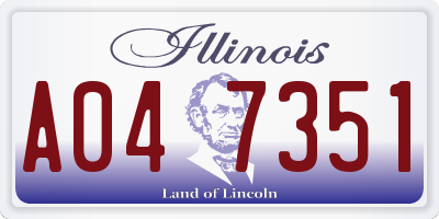 IL license plate A047351