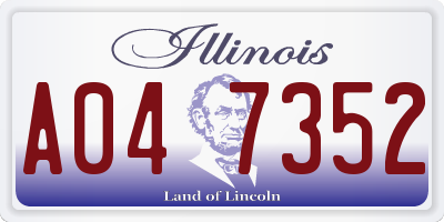 IL license plate A047352