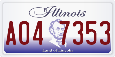 IL license plate A047353