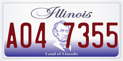 IL license plate A047355