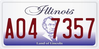 IL license plate A047357