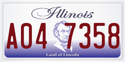 IL license plate A047358