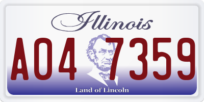 IL license plate A047359