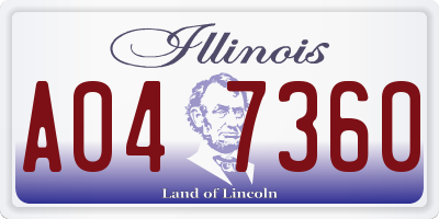 IL license plate A047360