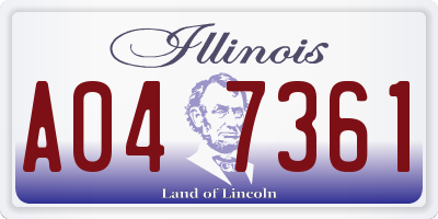 IL license plate A047361