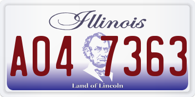IL license plate A047363