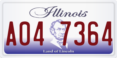 IL license plate A047364