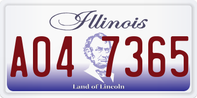 IL license plate A047365