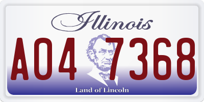 IL license plate A047368