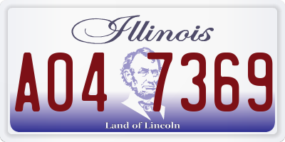 IL license plate A047369