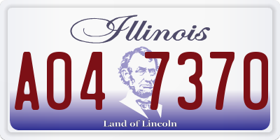 IL license plate A047370
