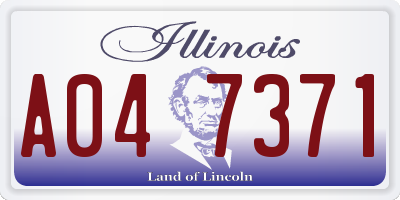 IL license plate A047371