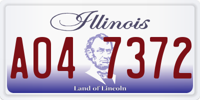 IL license plate A047372