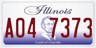 IL license plate A047373