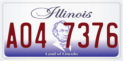 IL license plate A047376