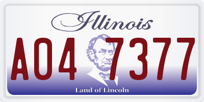IL license plate A047377