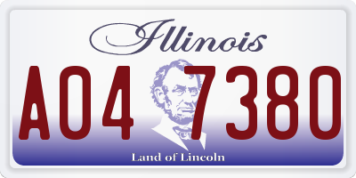 IL license plate A047380
